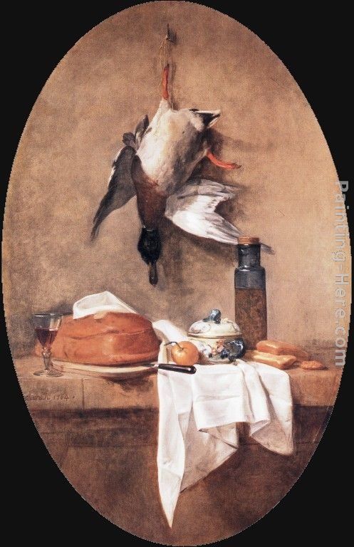 Jean Baptiste Simeon Chardin Wild Duck with Olive Jar